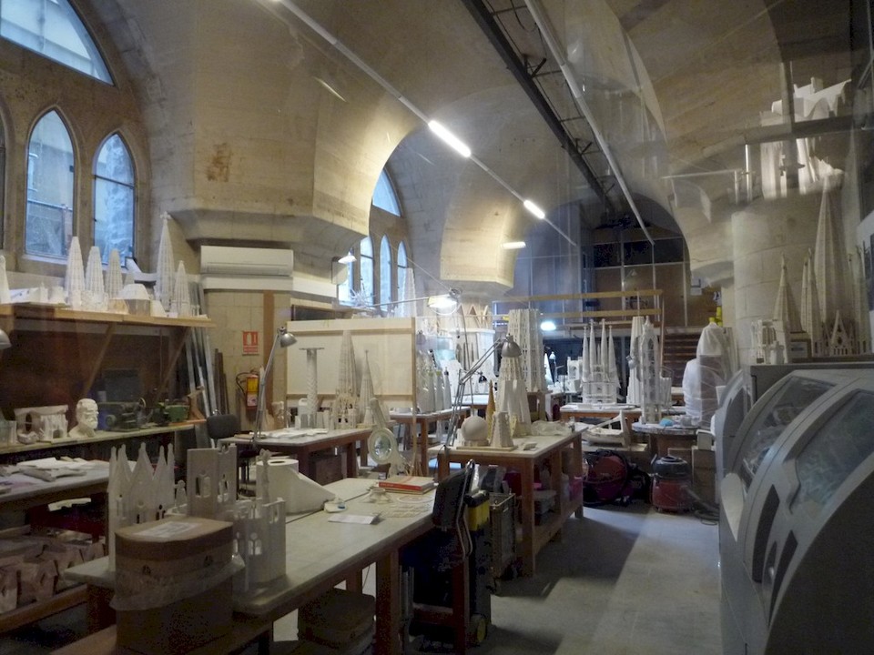 Atelier de Gaudi dans le sous sol de Sagrada Família