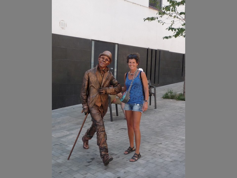 Statue humaine sur la Rambla